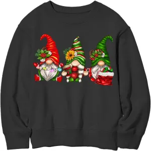 Gnome Christmas Shirt Women Gnome Merry Christmas Sweatshirt Xmas Holiday Tops