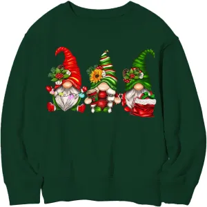 Gnome Christmas Shirt Women Gnome Merry Christmas Sweatshirt Xmas Holiday Tops