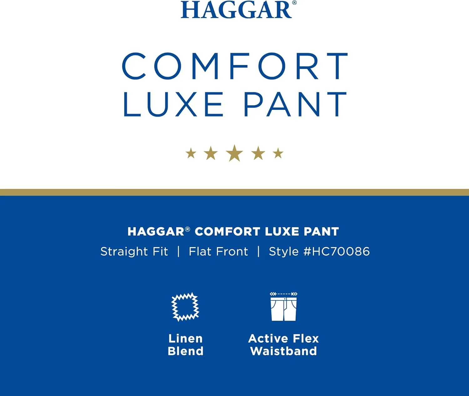 Haggar Men's Comfort Luxe Straight Fit Flat Front Linen Casual Pant