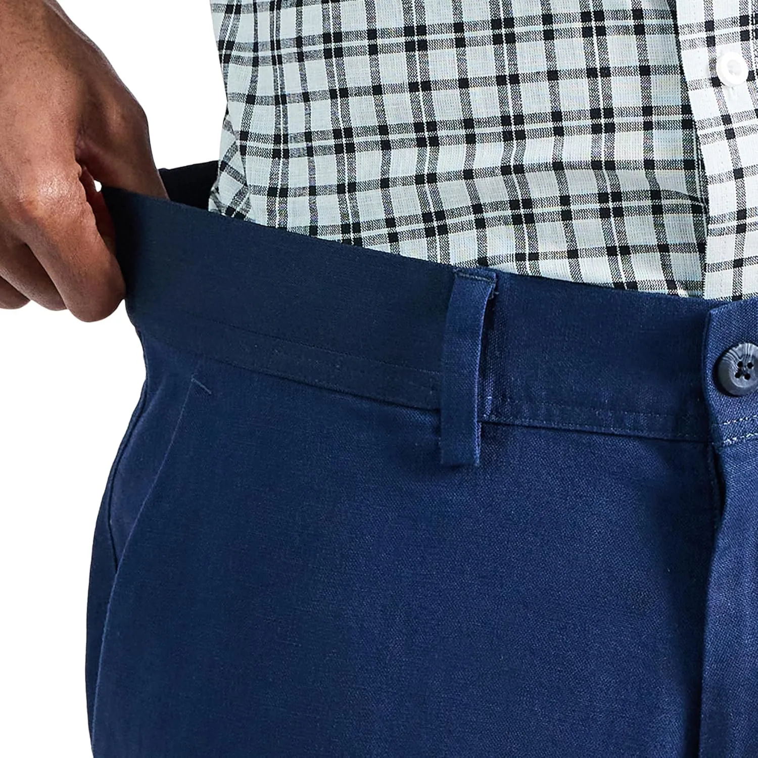 Haggar Men's Comfort Luxe Straight Fit Flat Front Linen Casual Pant