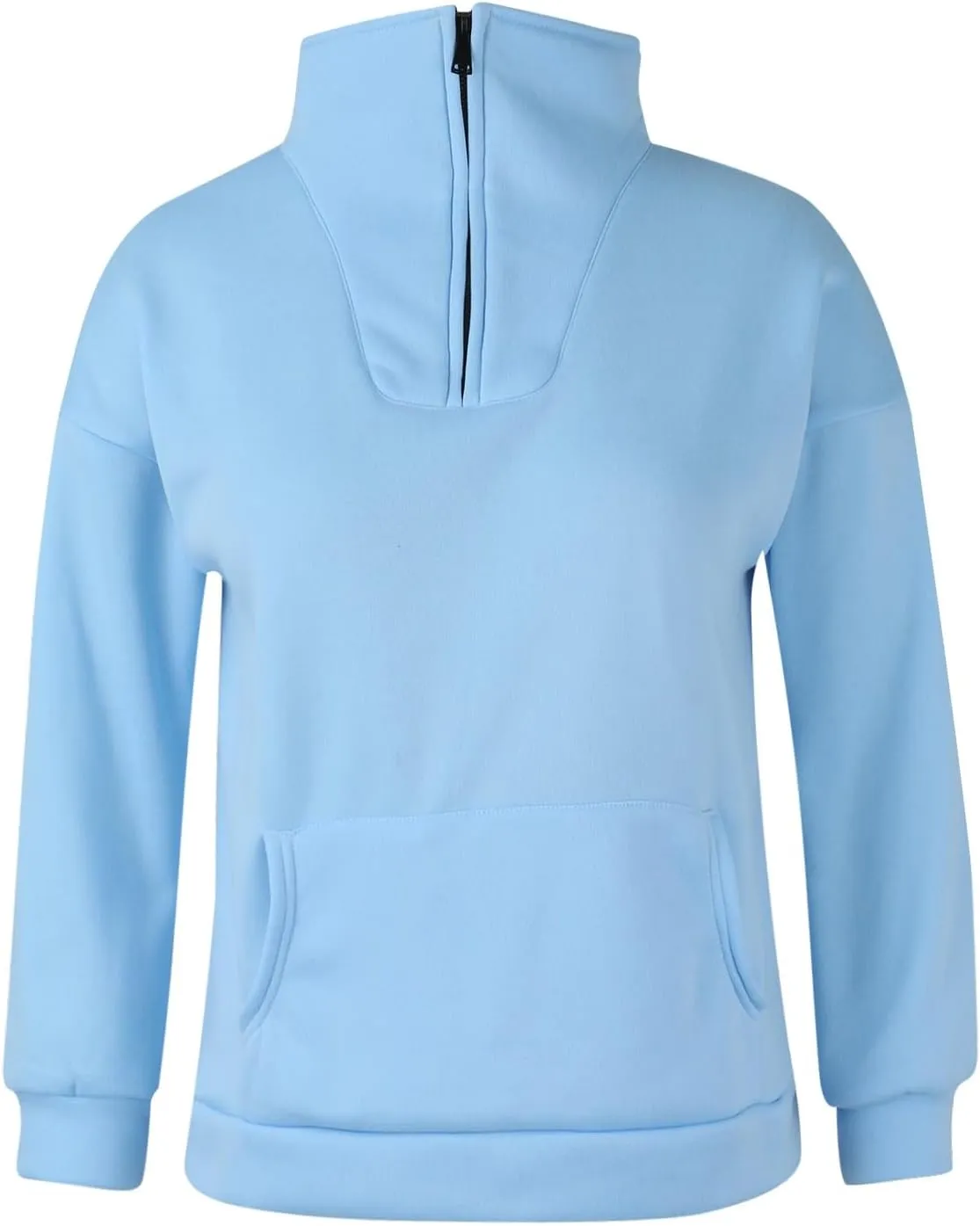 Half Zip Up Hoodies For Women Crop Women's Fall Sweatshirt Long Sleeve Kangaroo Pocket Pullover Tops Loose Fit Sweatshirts
