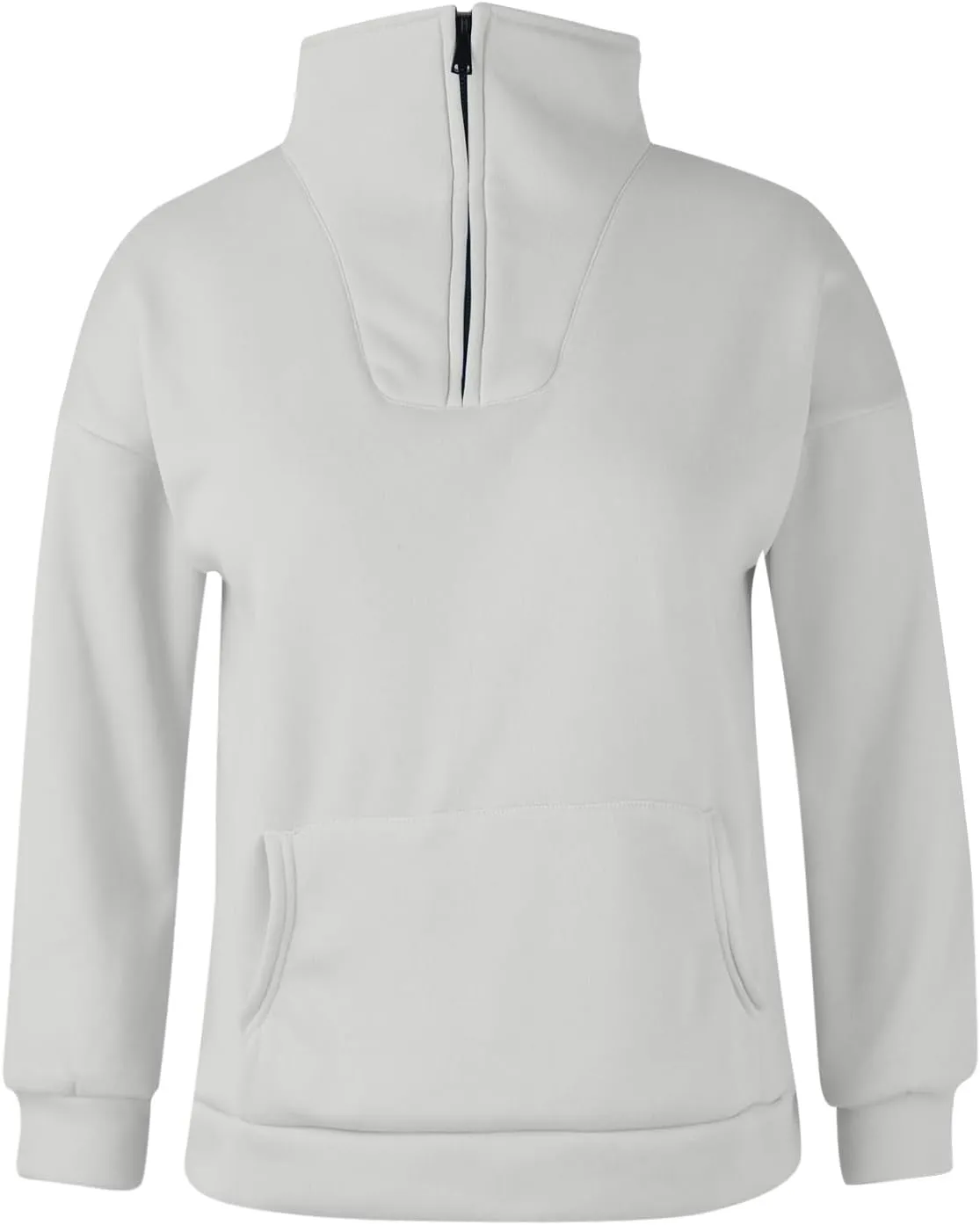 Half Zip Up Hoodies For Women Crop Women's Fall Sweatshirt Long Sleeve Kangaroo Pocket Pullover Tops Loose Fit Sweatshirts