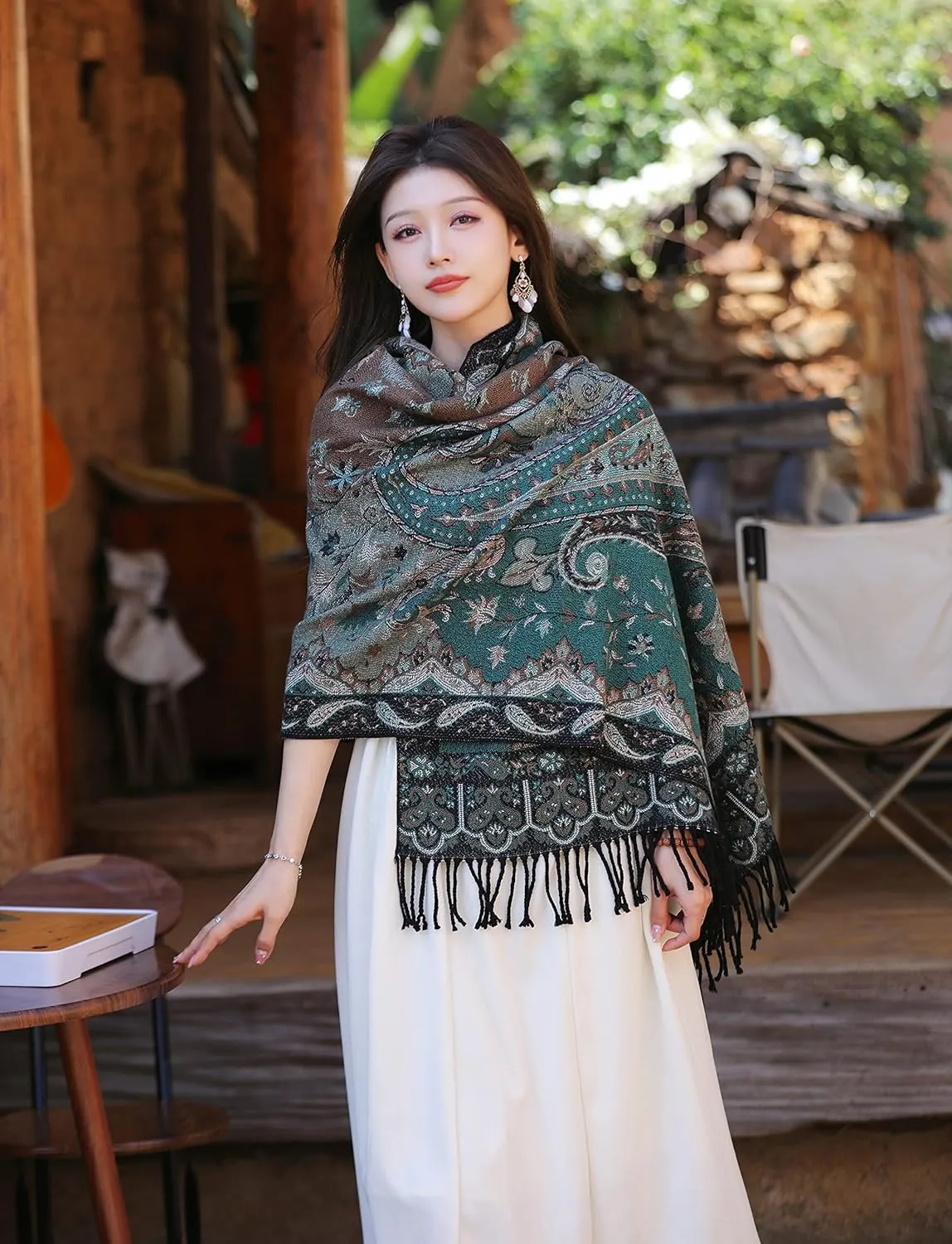 iCuviy Fashion Large Scarf Winter Pashmina Shawls & Wraps for Women Extra Soft Cashmere Feel Throw Womens Cold Scarfs