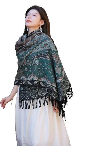 iCuviy Fashion Large Scarf Winter Pashmina Shawls & Wraps for Women Extra Soft Cashmere Feel Throw Womens Cold Scarfs