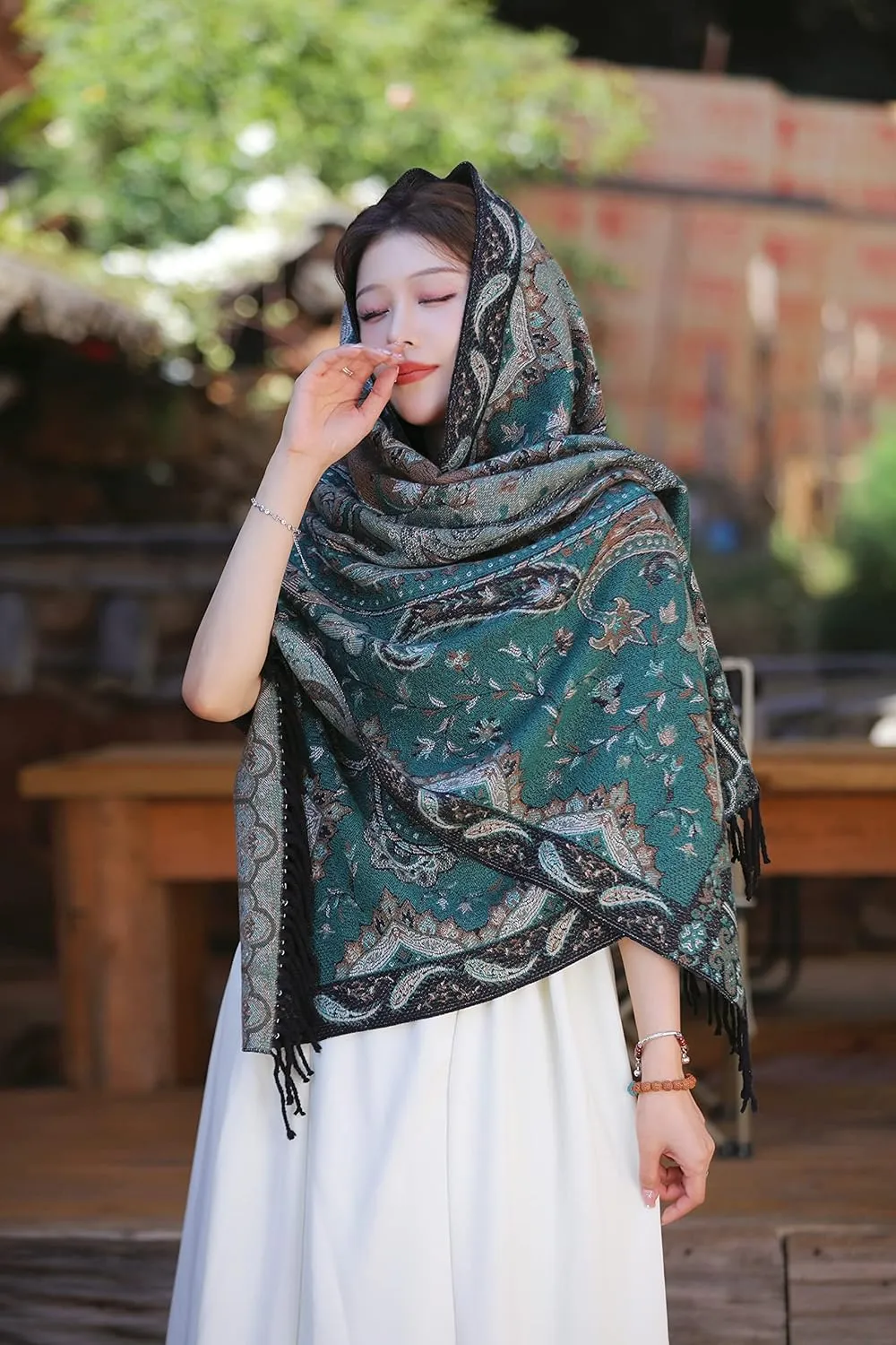iCuviy Fashion Large Scarf Winter Pashmina Shawls & Wraps for Women Extra Soft Cashmere Feel Throw Womens Cold Scarfs