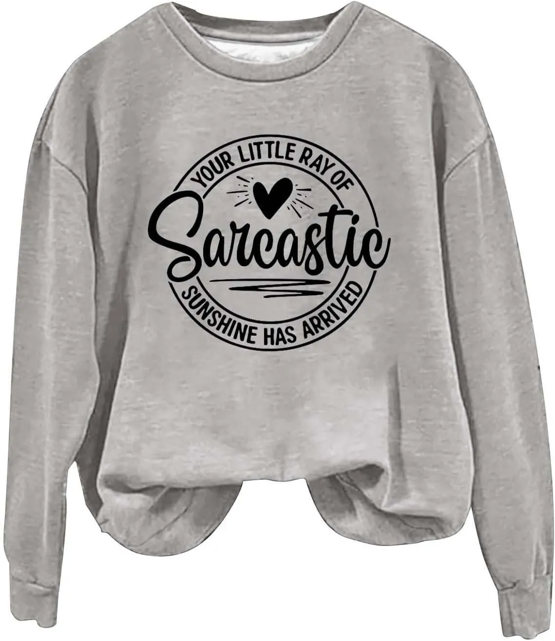 Jackett Women Printed Your Little Of Sarcastic Sunshine Has Arrived Round Neck Simple Retro Hoodless Sweatshirt
