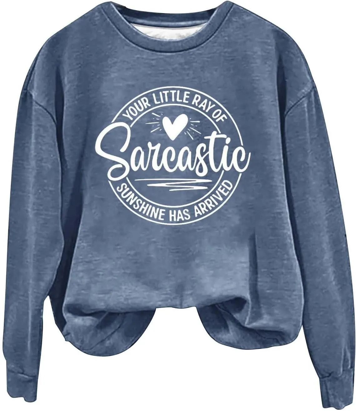 Jackett Women Printed Your Little Of Sarcastic Sunshine Has Arrived Round Neck Simple Retro Hoodless Sweatshirt