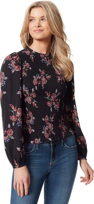 Jessica Simpson Women's Aniya Long Sleeve Full Smocked Blouse