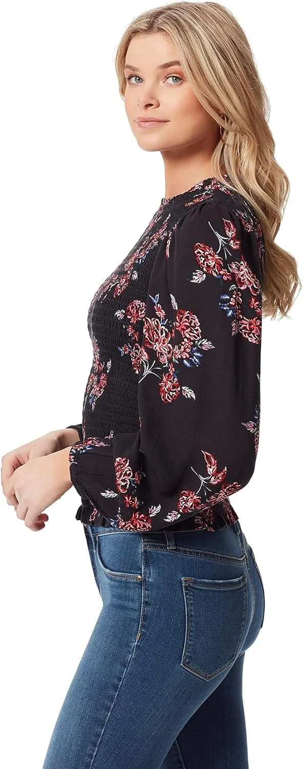 Jessica Simpson Women's Aniya Long Sleeve Full Smocked Blouse