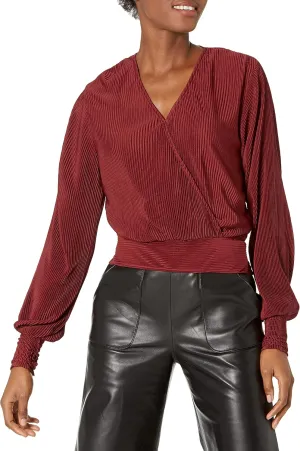 Jessica Simpson Women's Cleo V-Neck Wrap Plisse Top