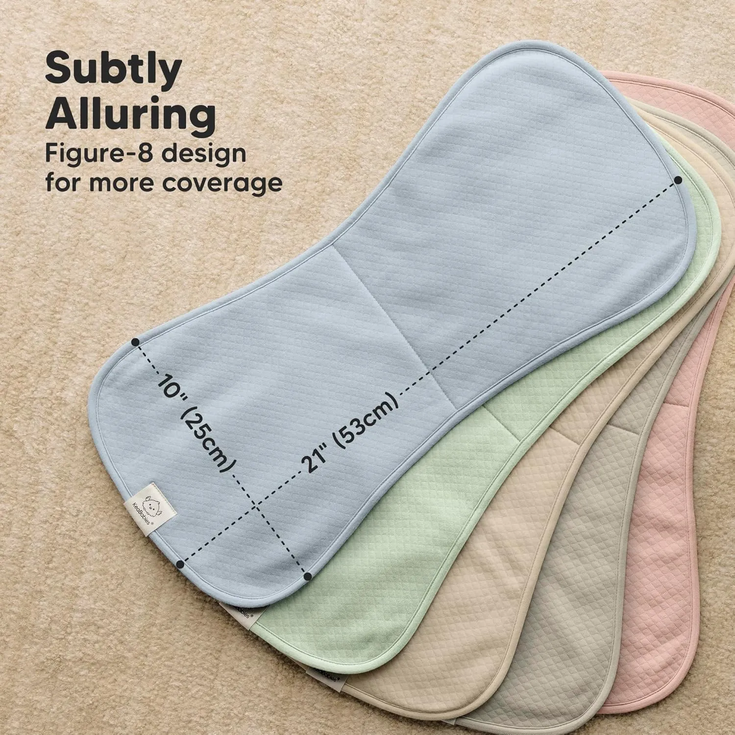 KeaBabies 5-Pack Organic Burp Cloths Baby Girl, Boy - Extra Large, Absorbent Baby Burp Cloths, Soft Burping Cloths for Babies, Newborn Burp Clothes, Cotton Burp Rags, Neutral Thick Burp Cloth (Dawn)
