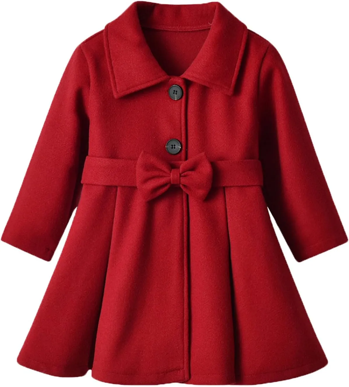 Kids Baby Girls Coat Jacket Warm Jacket Winter Simple Breasted Trench Coat Outwear Wool Blend Coat for 18M-6T