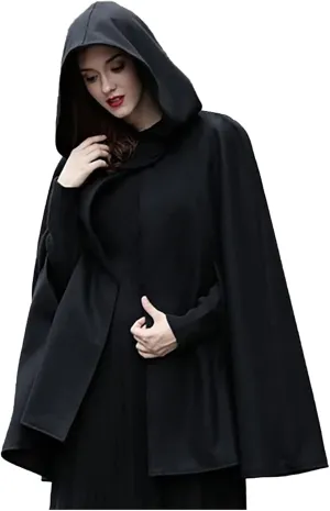 Kuluzego Womens Cardigan Front Cloak Jacket Hoods Cape Shawl Wraps Trench Coats for Women Fall Winter Cloak 2025 Fashion Y2K
