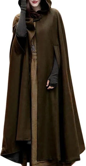 Kuluzego Womens Cardigan Front Cloak Jacket Hoods Cape Shawl Wraps Trench Coats for Women Fall Winter Cloak 2025 Fashion Y2K