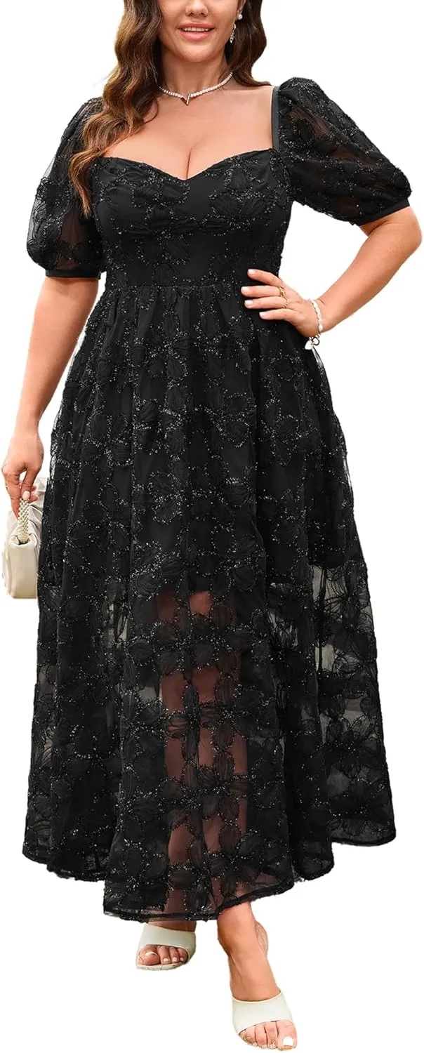 Lace Dresses for Women Wedding Guest Cocktail Semi Formal Party Evening Floral Dresses