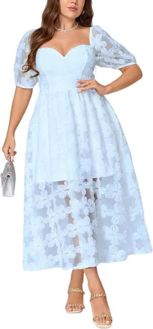 Lace Dresses for Women Wedding Guest Cocktail Semi Formal Party Evening Floral Dresses