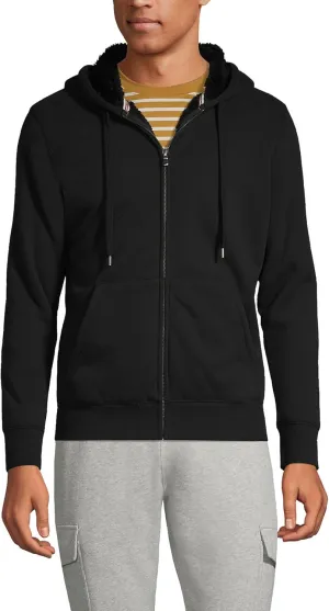 Lands' End Men's Serious Sweats Full Zip Sherpa Fleece Hoodie