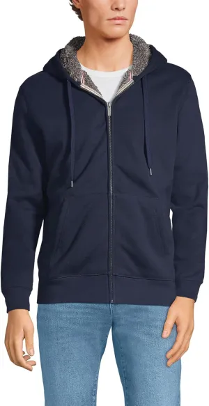 Lands' End Men's Serious Sweats Full Zip Sherpa Fleece Hoodie