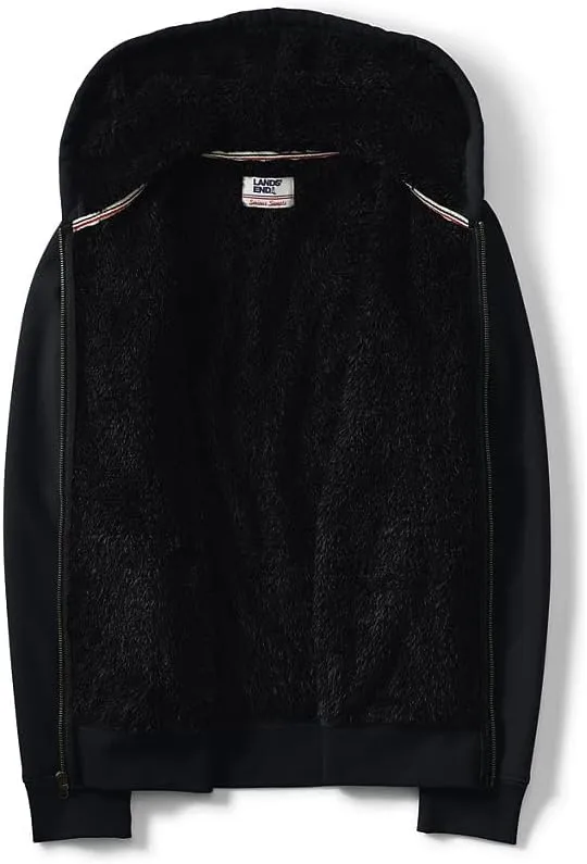 Lands' End Men's Serious Sweats Full Zip Sherpa Fleece Hoodie