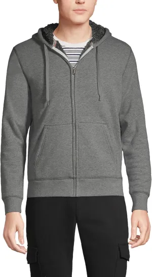 Lands' End Men's Serious Sweats Full Zip Sherpa Fleece Hoodie
