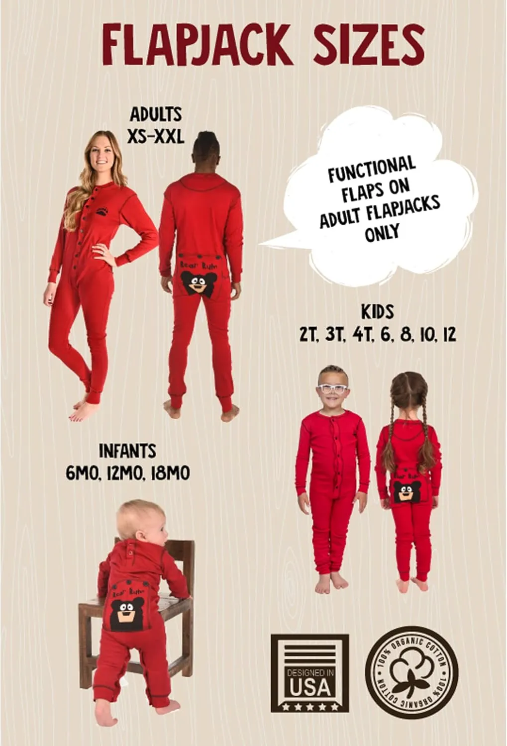 Lazy One Flapjacks, Matching Christmas Pajamas for The Dog, Baby & Kids, Teens, and Adults