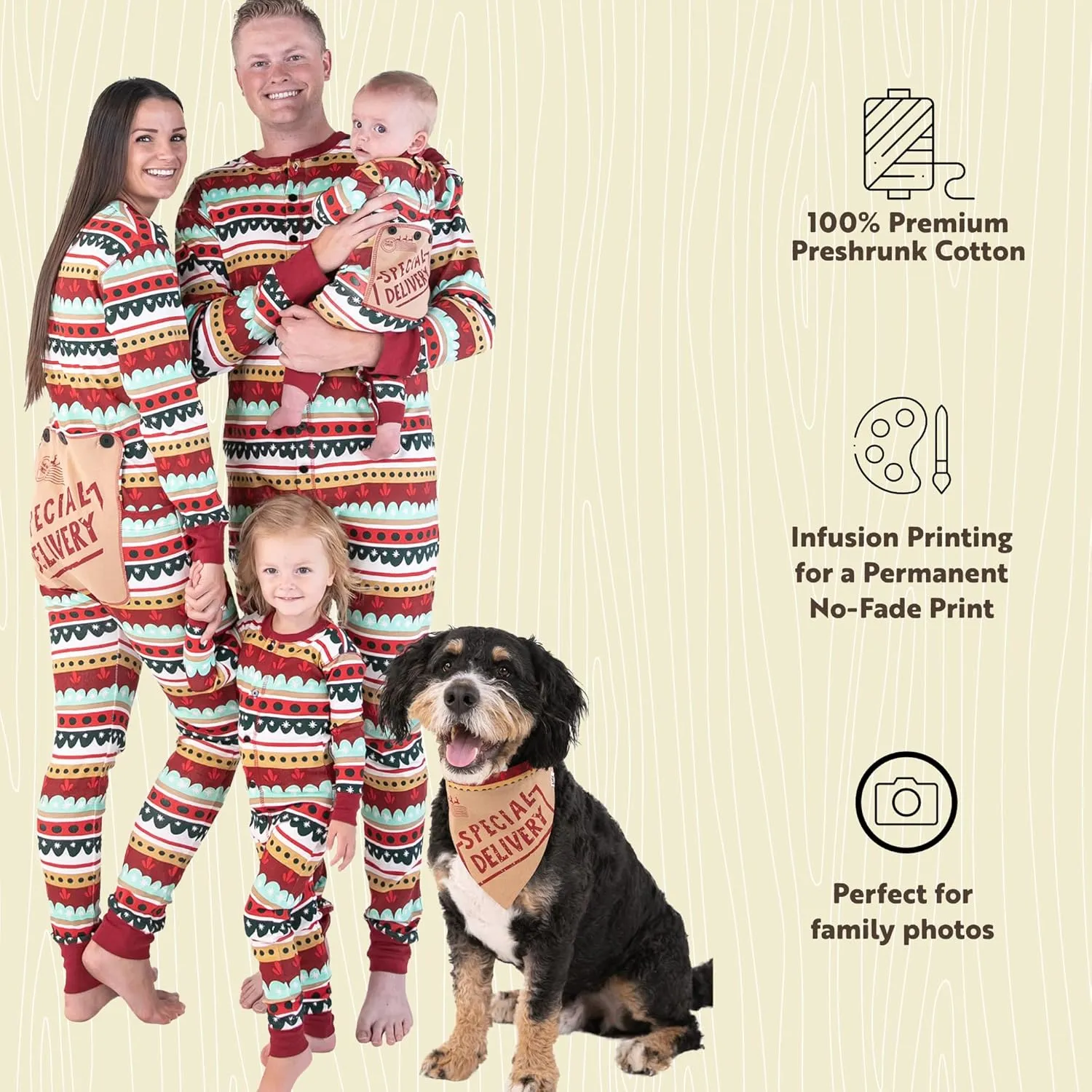 Lazy One Flapjacks, Matching Christmas Pajamas for The Dog, Baby & Kids, Teens, and Adults