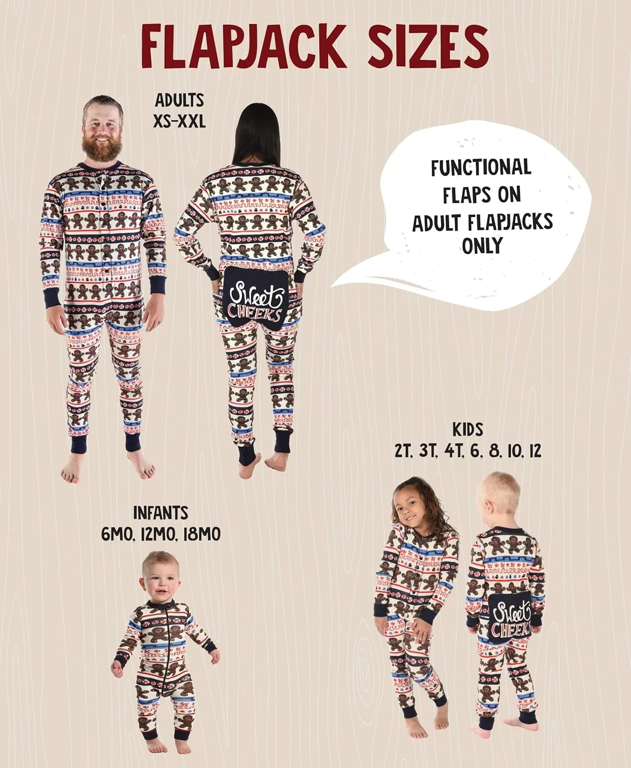 Lazy One Flapjacks, Matching Christmas Pajamas for The Dog, Baby & Kids, Teens, and Adults