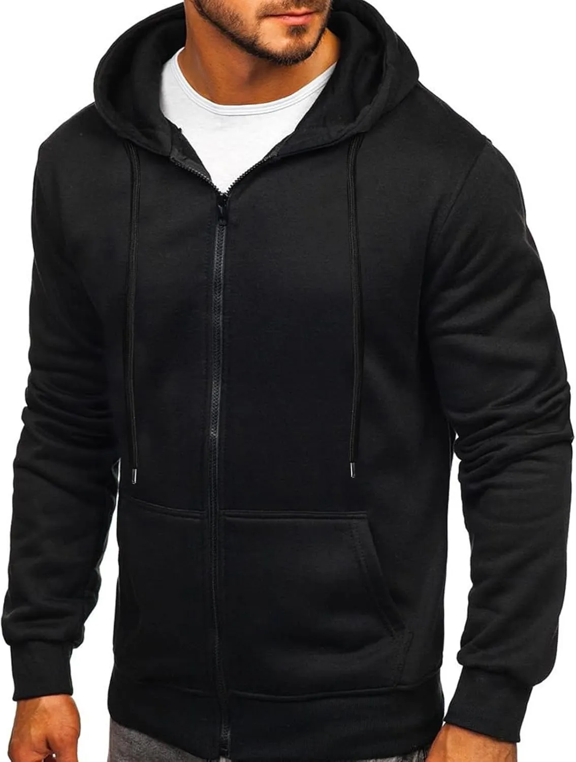 LCMTWX Hoodies for Guys Winter Casual Loose Solid Hooded Sweater Top With Zip Pockets Solid Color Sweatshirt Men Women
