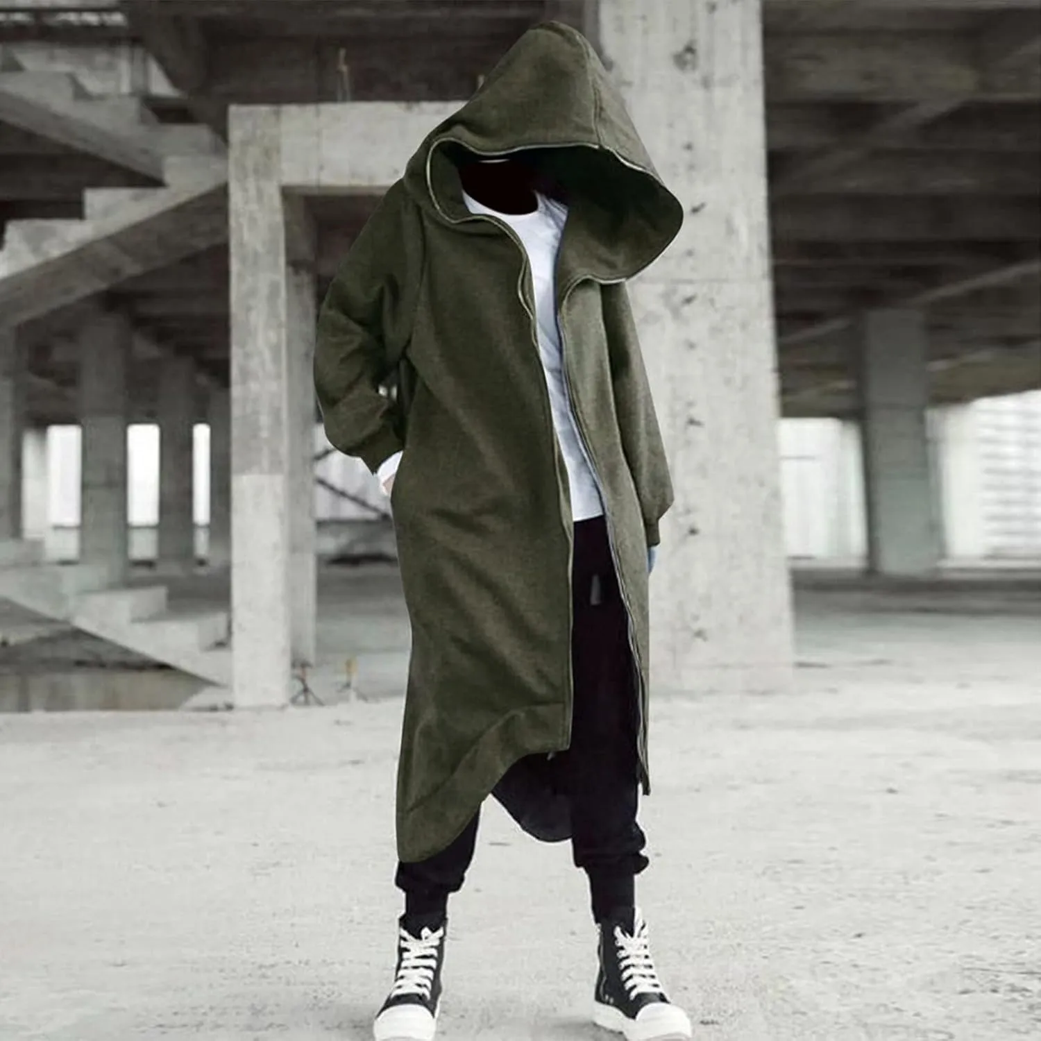 LCMTWX Men Hoodies Casual Hoodies for Men Solid Hooded Sweater Top Full Zip Long Sleeve Sweatshirt With Zip Pockets Men