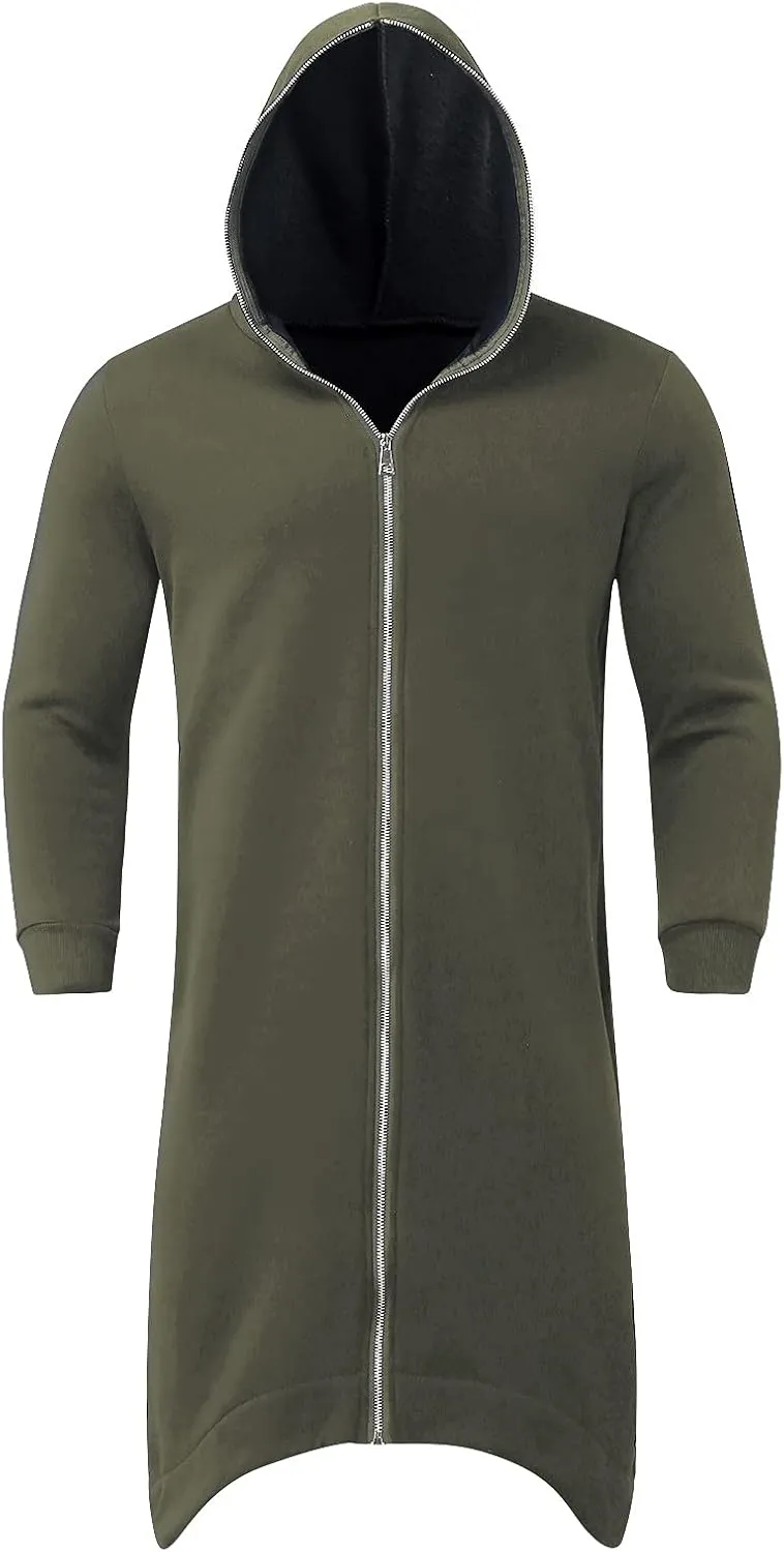 LCMTWX Men Hoodies Casual Hoodies for Men Solid Hooded Sweater Top Full Zip Long Sleeve Sweatshirt With Zip Pockets Men