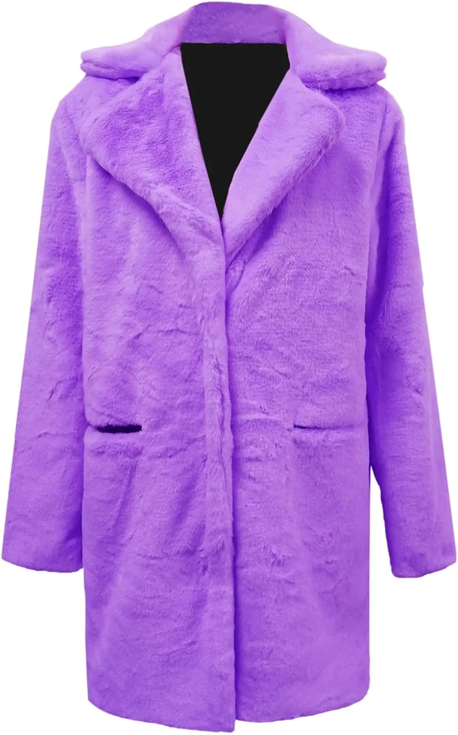 LCMTWX Winter Coats for Women Furry Women Long Jacket Faux Sleeve Short Warm Women's Coat Shaggy Coat Open Front White Faux