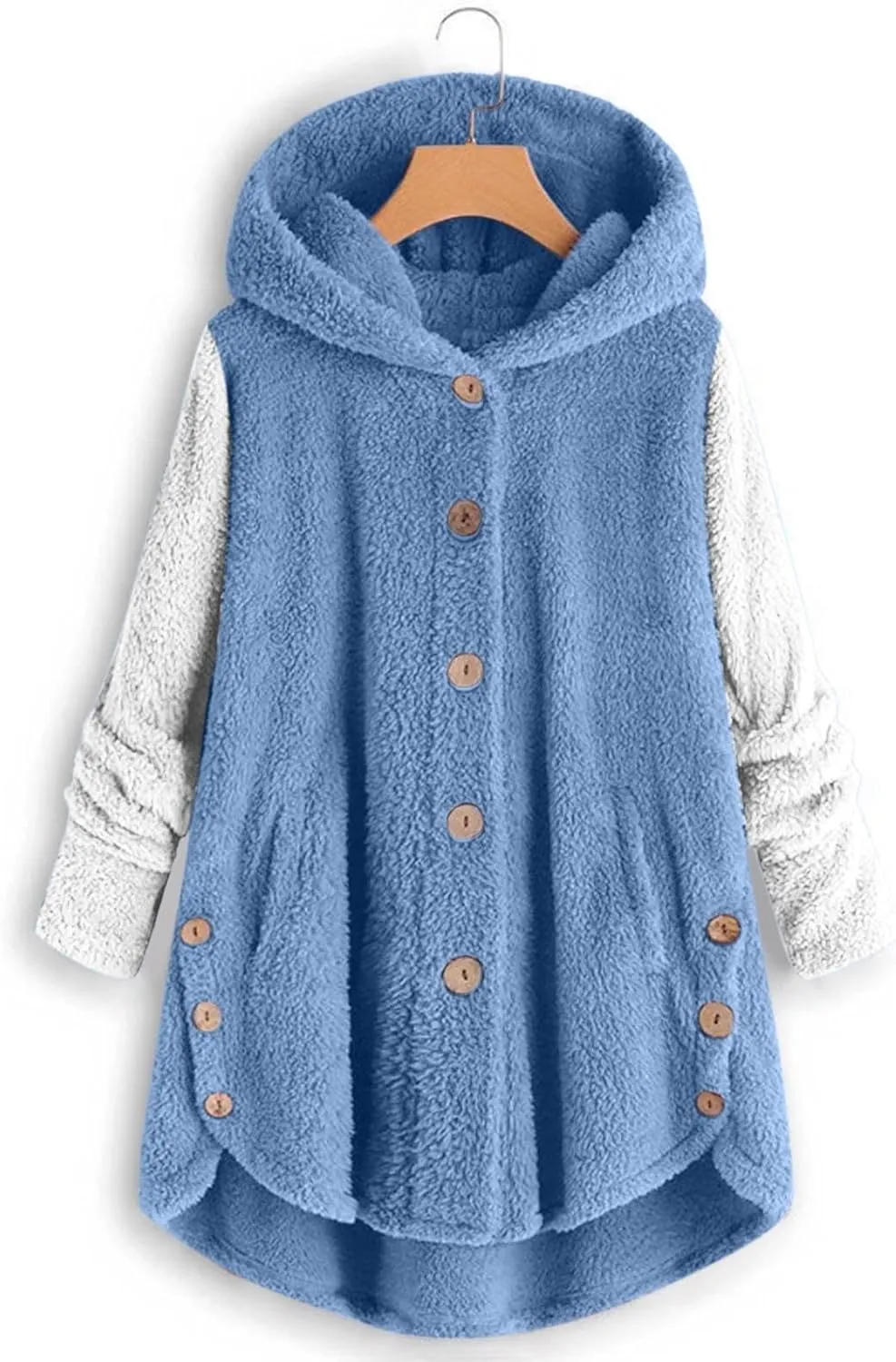 LCMTWX Womens 2023 Winter Fuzzy Fleece Jacket Fleece Sleeve Plus Size Women Women's Coat Solid Oversized Fuzzy Fleece