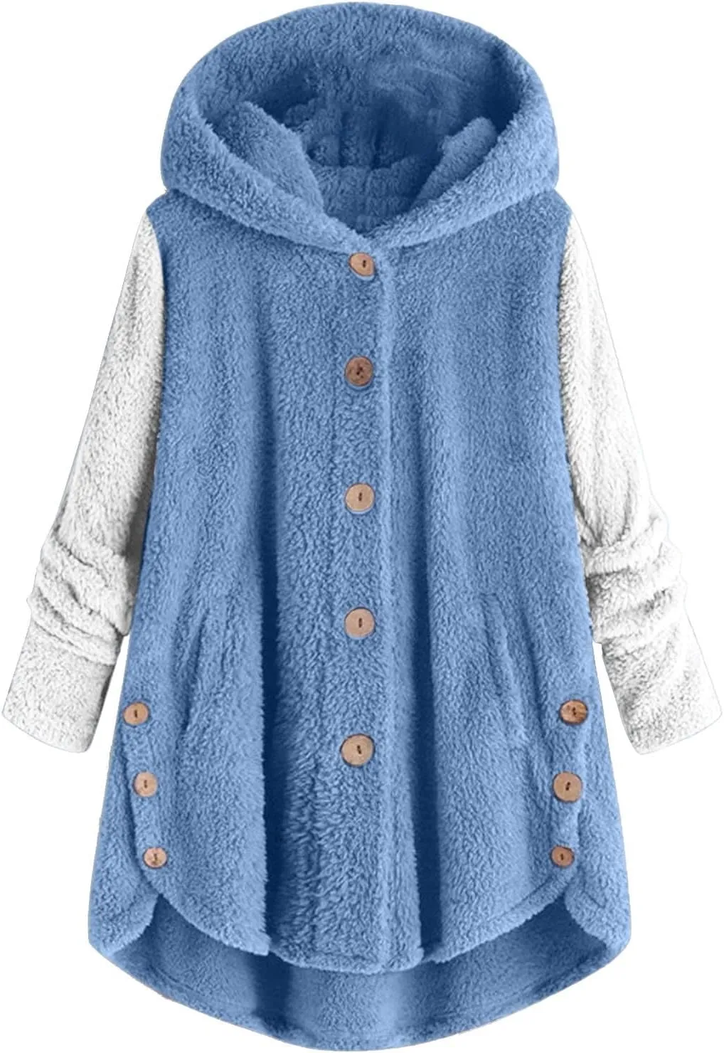 LCMTWX Womens 2023 Winter Fuzzy Fleece Jacket Fleece Sleeve Plus Size Women Women's Coat Solid Oversized Fuzzy Fleece