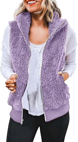 LCMTWX Womens 2023 Winter Fuzzy Fleece Jacket Long Jacket Faux Sleeve Short Warm Women's Solid Oversized Fuzzy Fleece