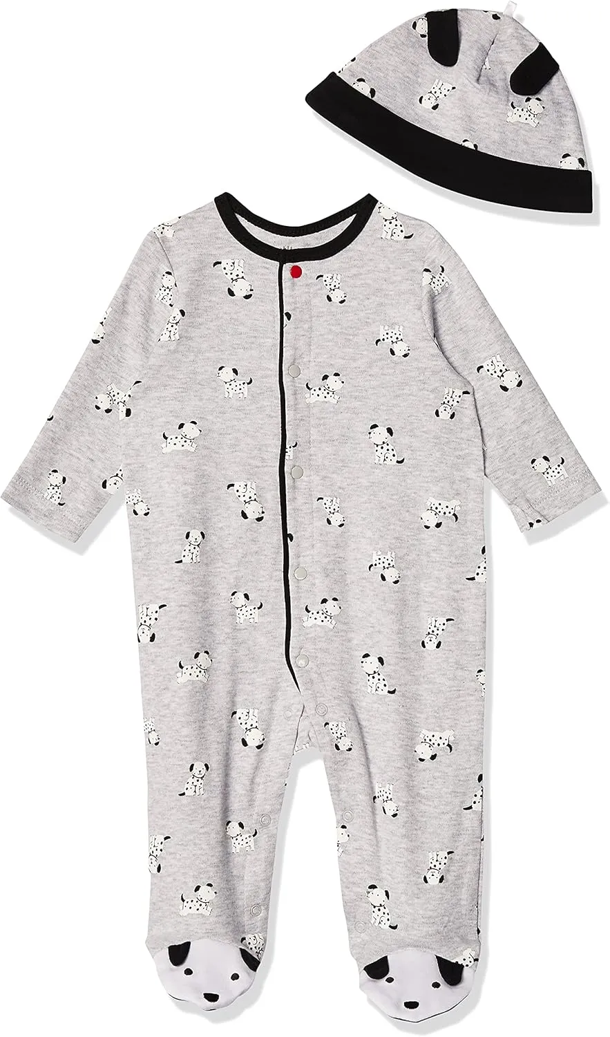 Little Me Baby Boy Clothes 2-Piece Baby Sleeper and Cap Set, 100% Cotton Footies Baby Essentials, Preemie to 9 Months