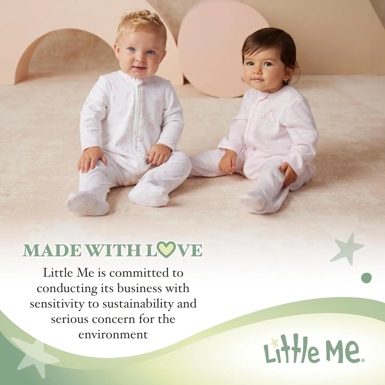Little Me Baby Boy Clothes 2-Piece Baby Sleeper and Cap Set, 100% Cotton Footies Baby Essentials, Preemie to 9 Months