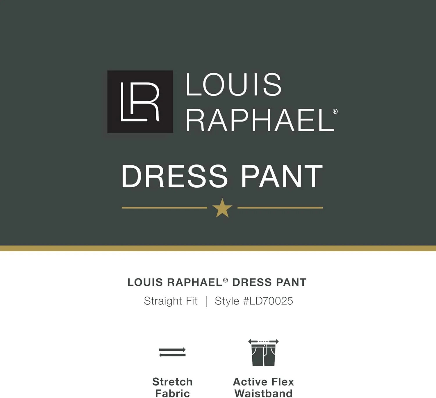 Louis Raphael Men's Premium Stretch Straight Fit Dress Pants