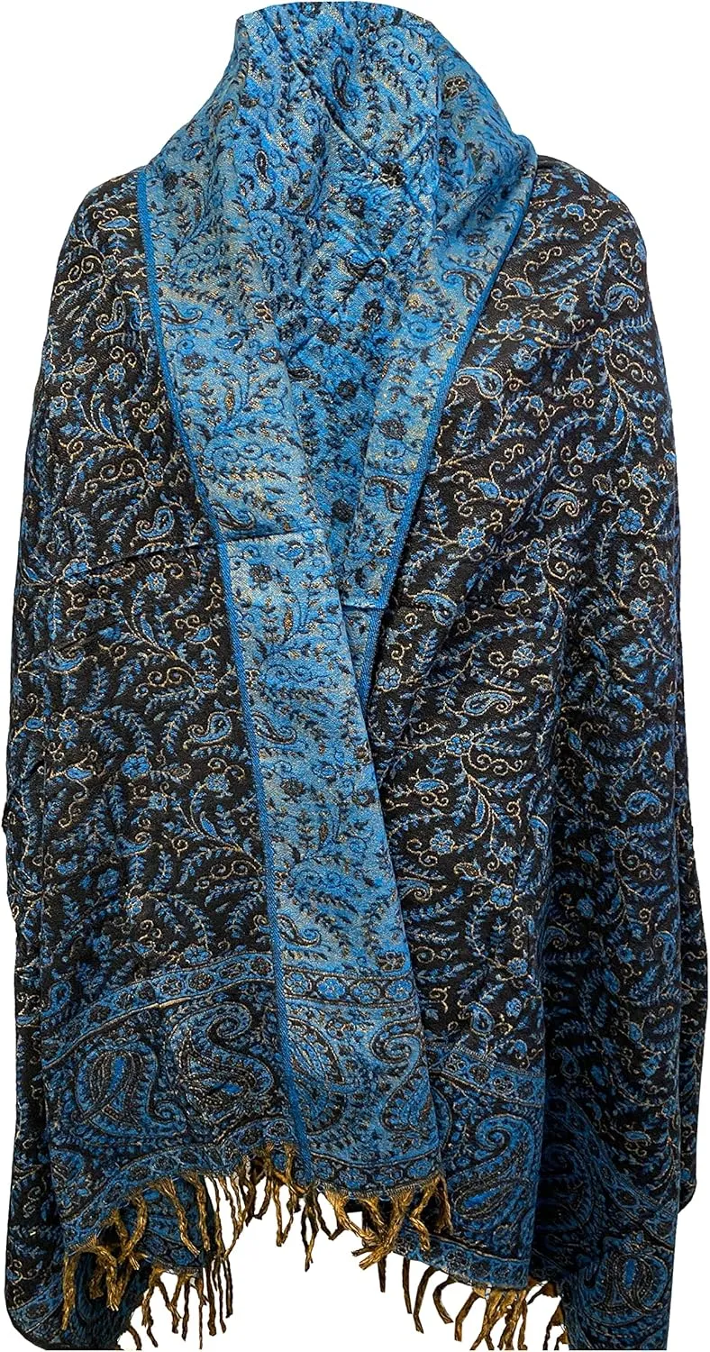 LUXURY YAK WOOL SHAWL FLORAL PAISLEY PREMIUM QUALITY MAROON BLUE BLACK COLOUR FASHION SCARF OVERSIZE Shawl YOGA Blanket stole unisex Travel Wrap Meditation Soft gift for her