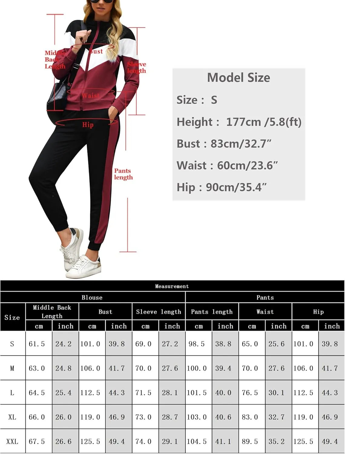 Marvmys Women's Tracksuit Set 2 Piece Sweatsuit Outfits Long Sleeve Zip Up Lounge Jogger Set with Pocket