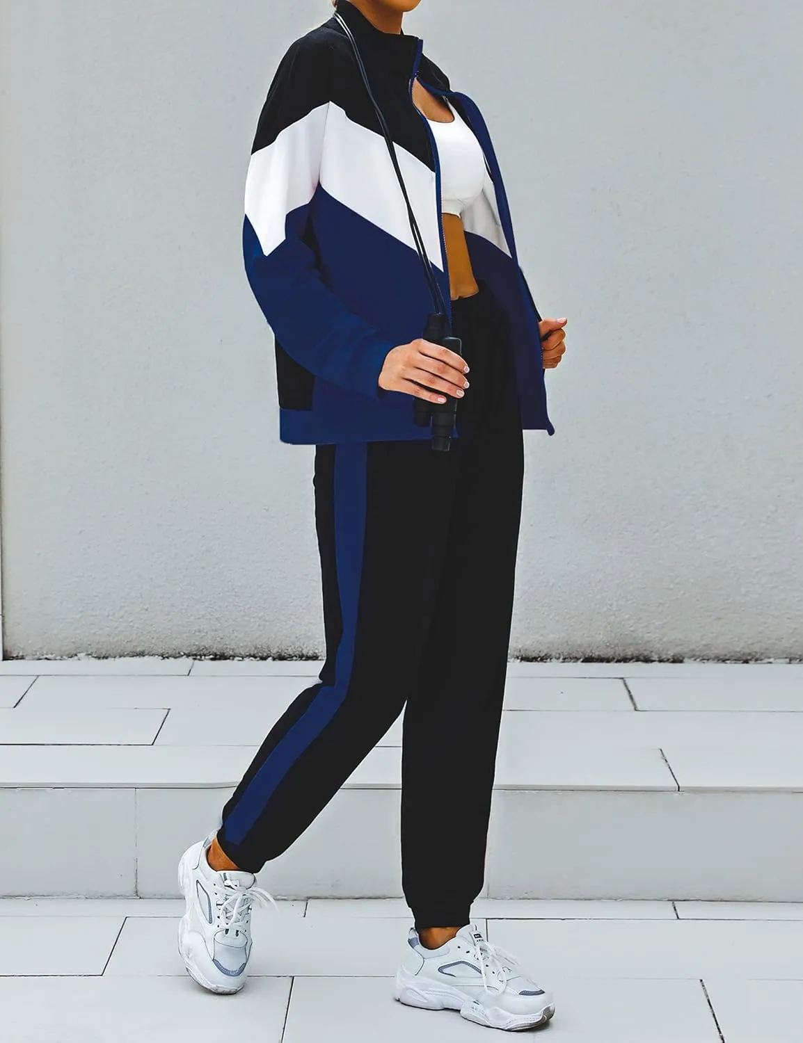 Marvmys Women's Tracksuit Set 2 Piece Sweatsuit Outfits Long Sleeve Zip Up Lounge Jogger Set with Pocket