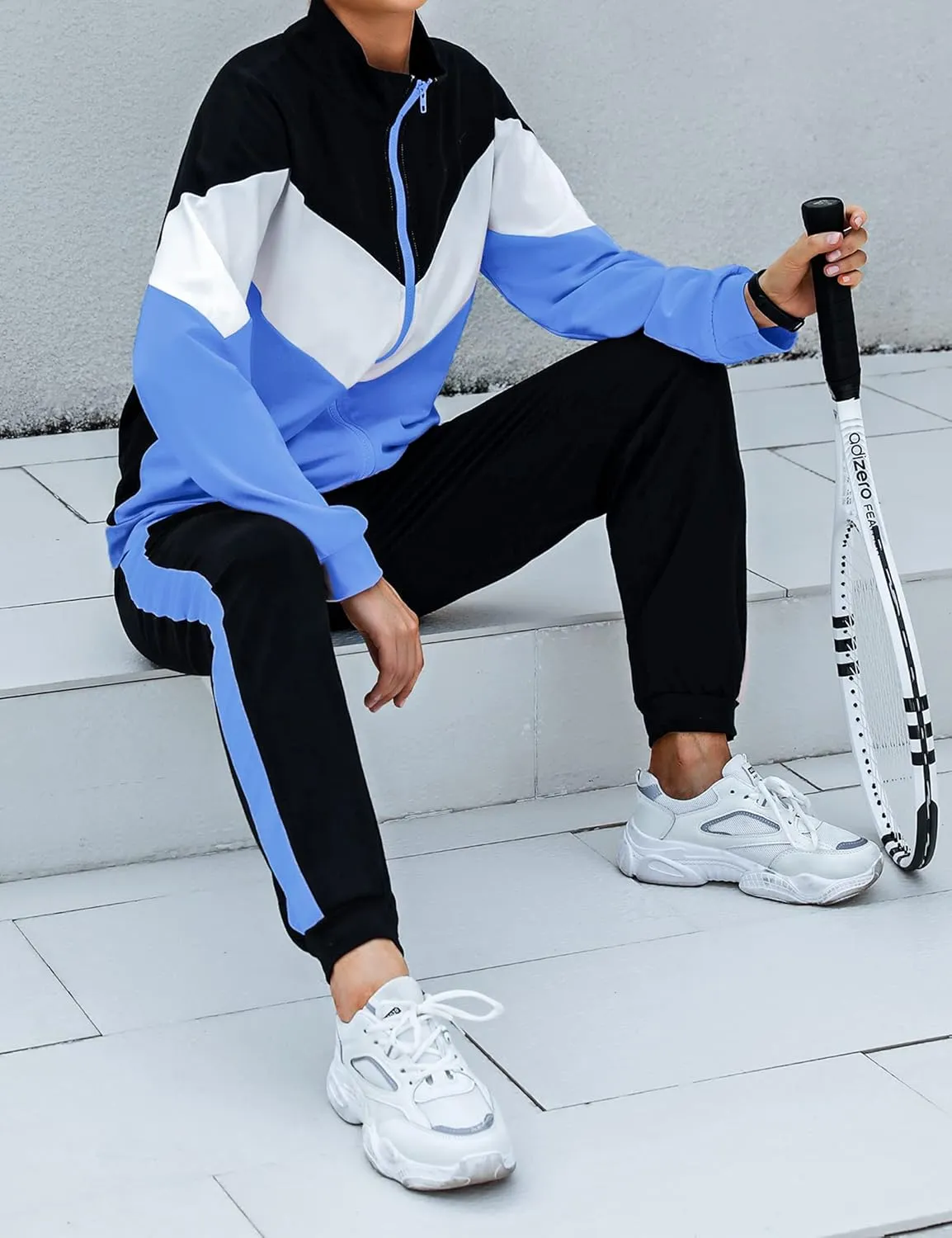 Marvmys Women's Tracksuit Set 2 Piece Sweatsuit Outfits Long Sleeve Zip Up Lounge Jogger Set with Pocket