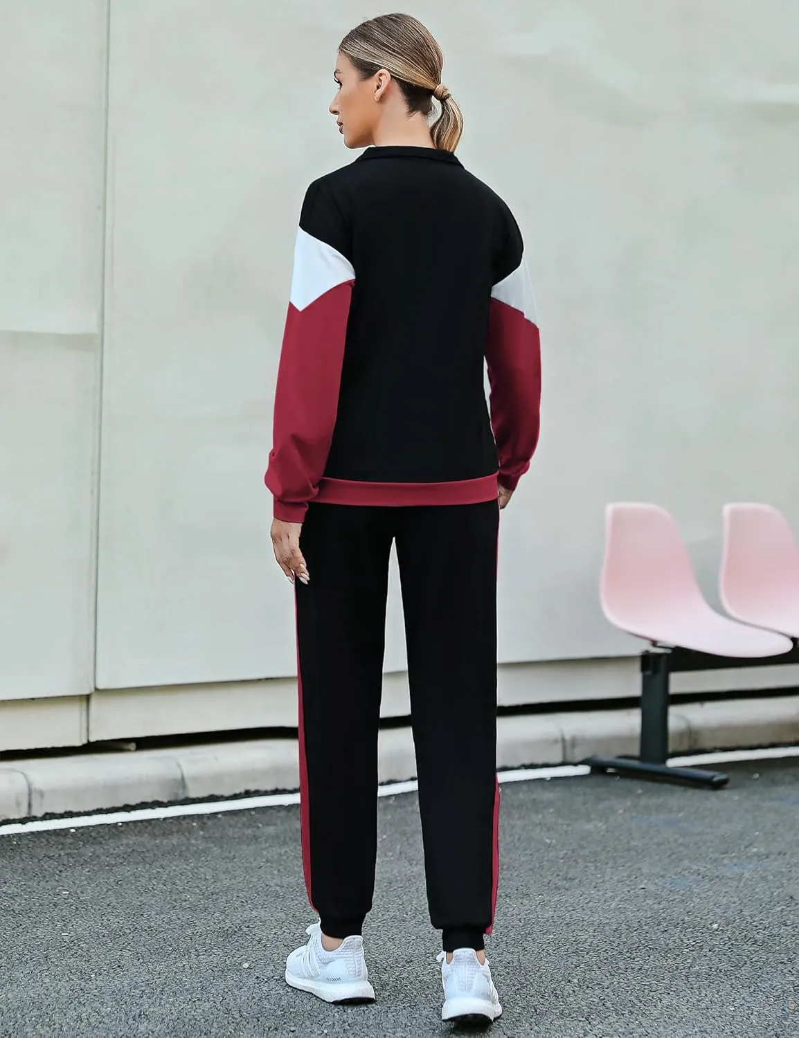 Marvmys Women's Tracksuit Set 2 Piece Sweatsuit Outfits Long Sleeve Zip Up Lounge Jogger Set with Pocket