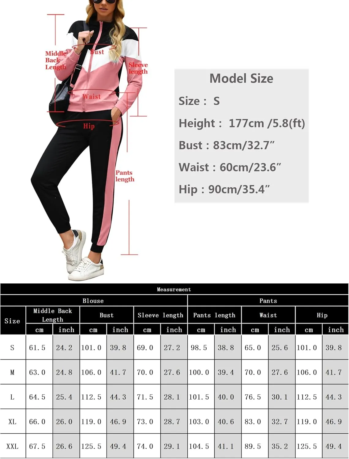 Marvmys Women's Tracksuit Set 2 Piece Sweatsuit Outfits Long Sleeve Zip Up Lounge Jogger Set with Pocket