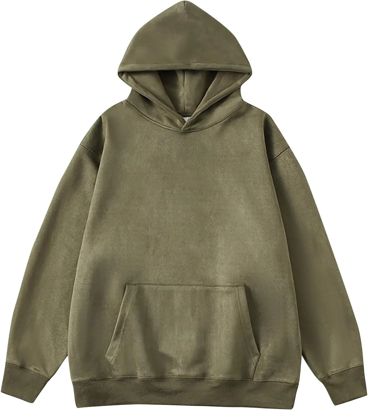 Men Big and Tall Hoodies Long Sleeve Solid Hooded Sweatshirts Drawstring Outdoor Sport Pullover Tops with Pocket