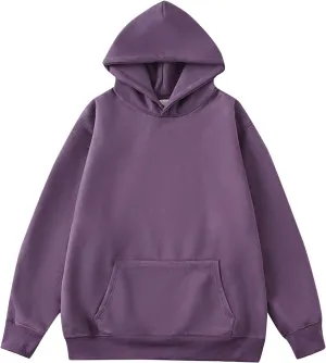 Men Big and Tall Hoodies Long Sleeve Solid Hooded Sweatshirts Drawstring Outdoor Sport Pullover Tops with Pocket