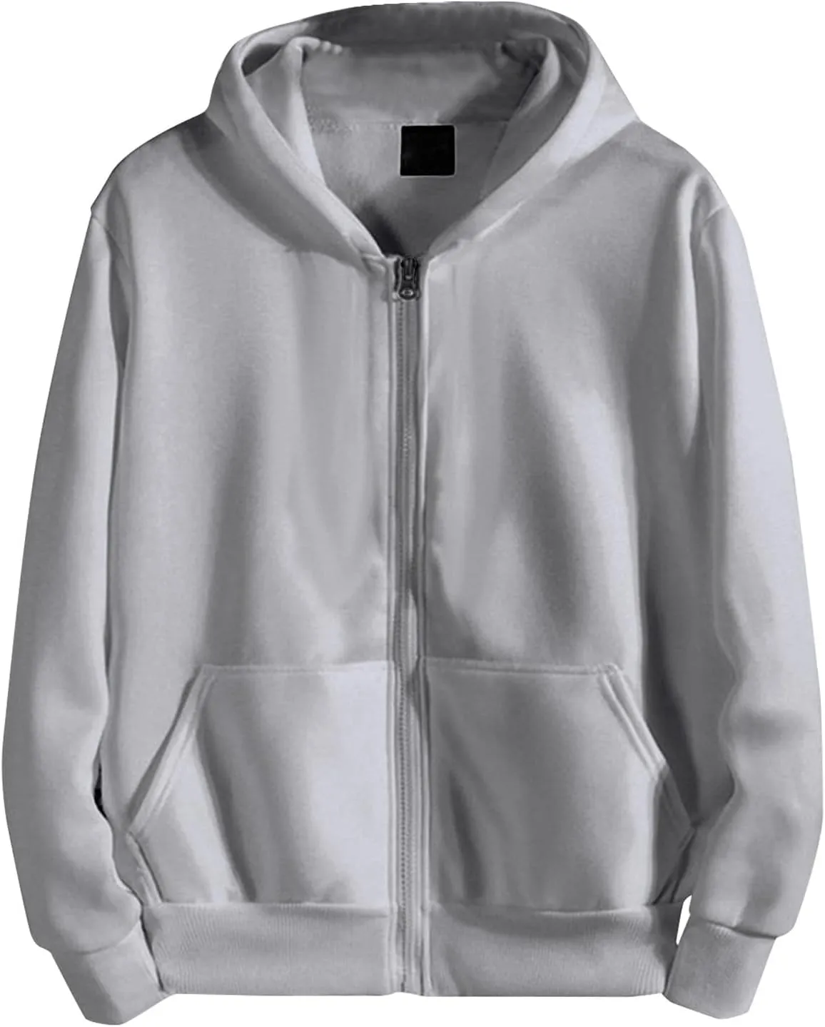 Men Hoodies,Full Zip Jacket Coat Long Sleeve Oversized Hoodies 2023 Fall Winter Solid Cardigan Outdoor Sweatshirt