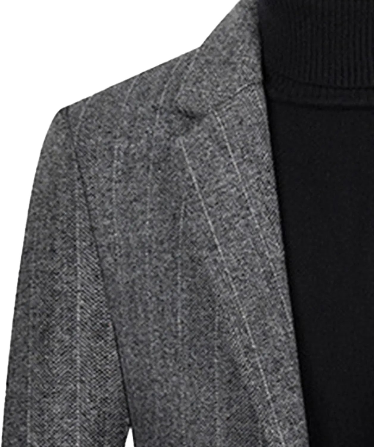 Men's Classic Blend Trench Overcoat Single Breasted Slim Business Pea Coats Winter Lapel Windbreaker Jacket