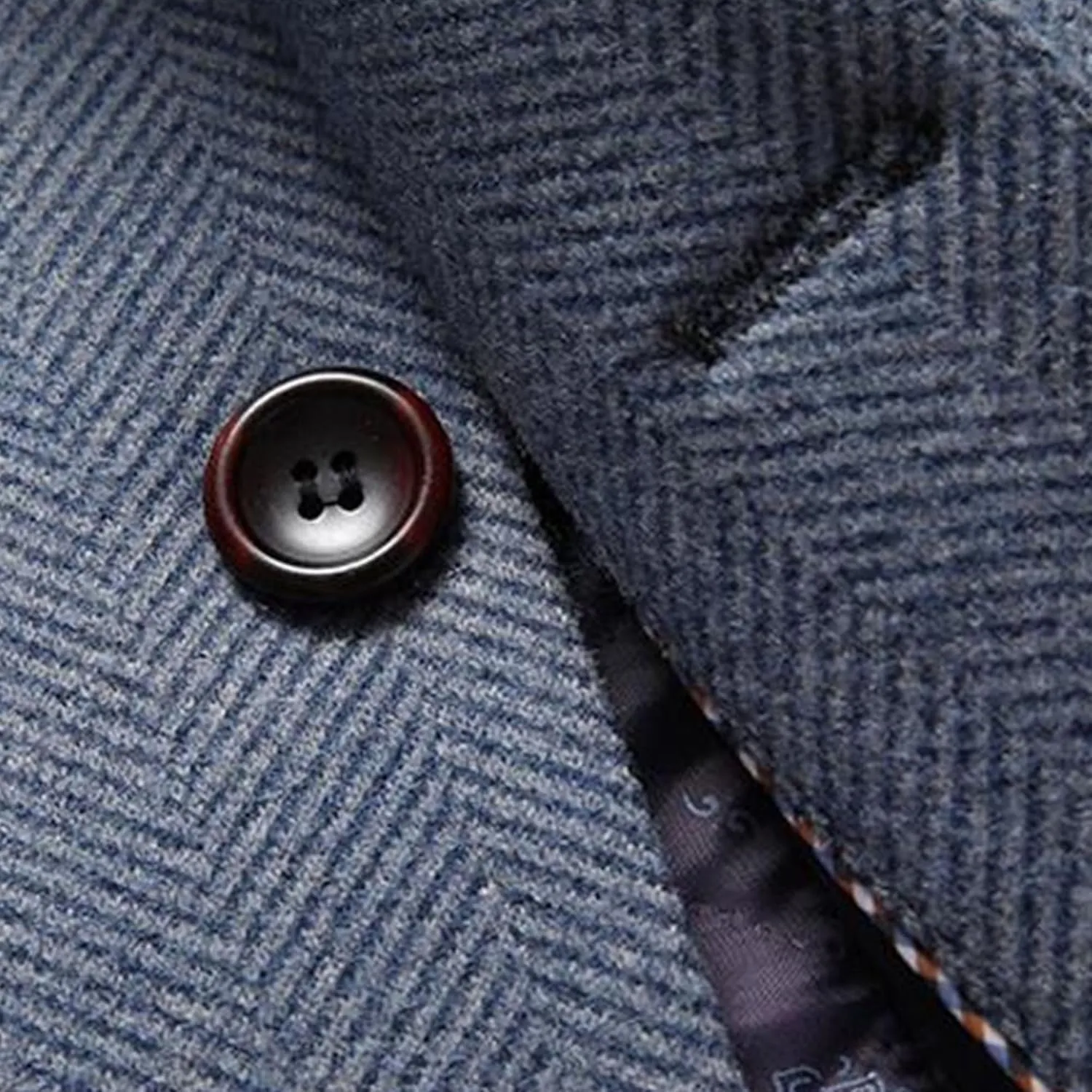 Men's Classic Blend Trench Overcoat Single Breasted Slim Business Pea Coats Winter Lapel Windbreaker Jacket