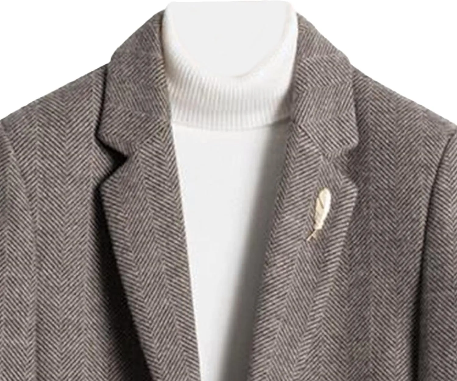 Men's Classic Blend Trench Overcoat Single Breasted Slim Business Pea Coats Winter Lapel Windbreaker Jacket