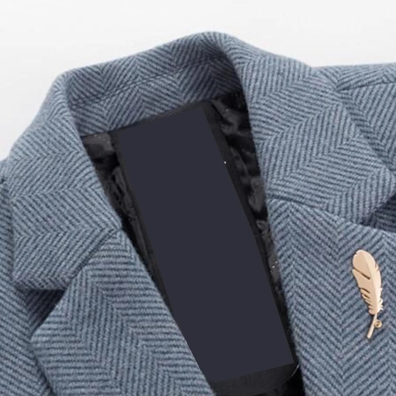 Men's Classic Blend Trench Overcoat Single Breasted Slim Business Pea Coats Winter Lapel Windbreaker Jacket